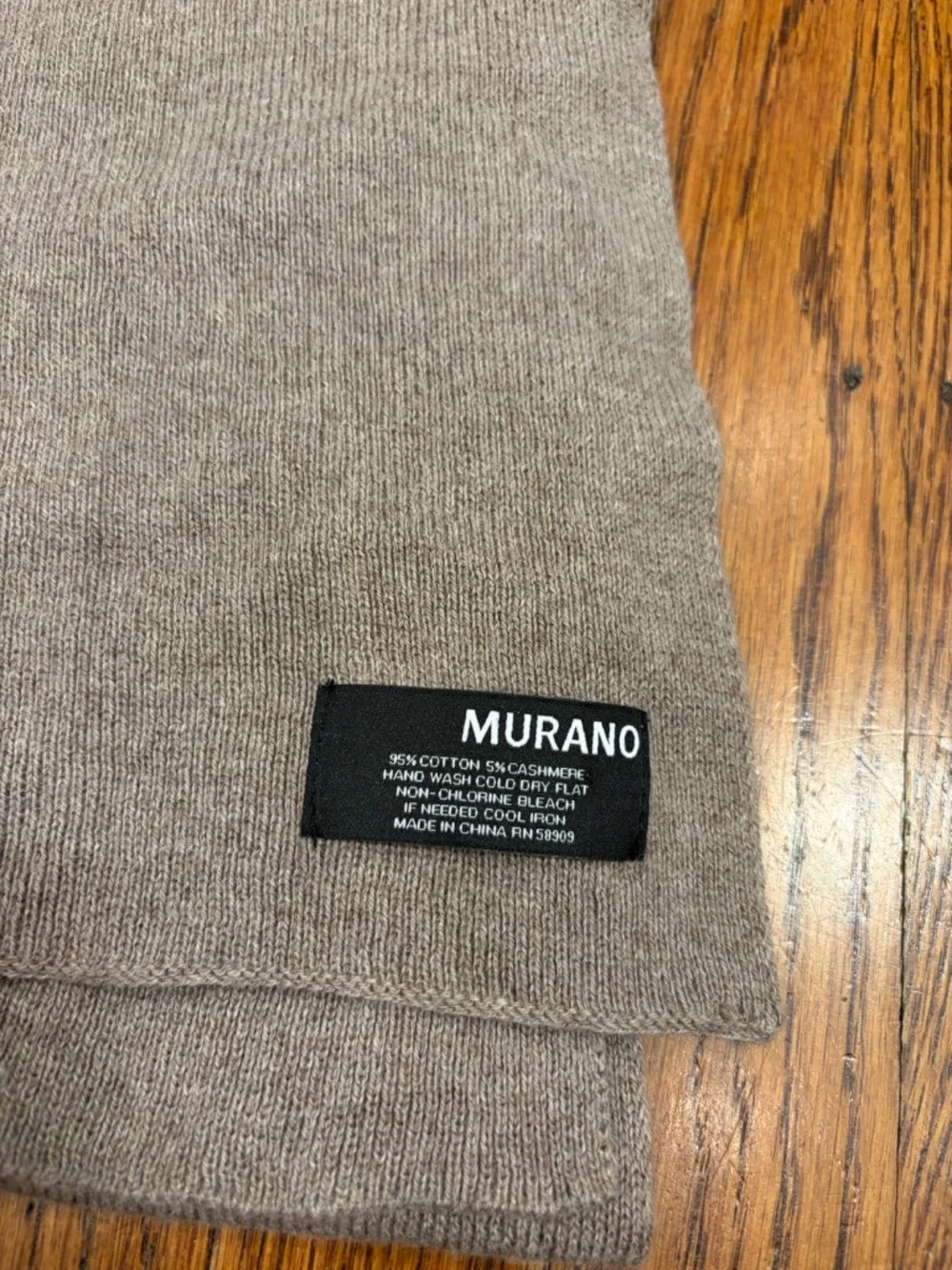 Murano Cotton Cashmere Scarf Taupe Beige Neutral Minimalist Wrap Quiet Luxury